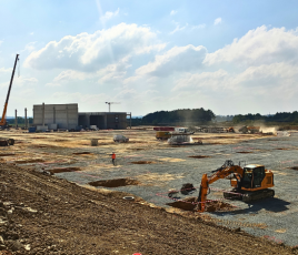 Chantier plateforme logistique Téréva, près de Laval (53).