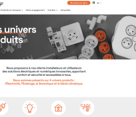 Homepage du site internet du groupe HBF.