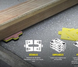 Cales et espaceurs pour terrasse bois