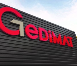 Nouveau logo de l'enseigne de matériaux Gedimat lancé en 2017