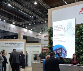 Le stand Mitsubishi sur le salon ISH 2025.