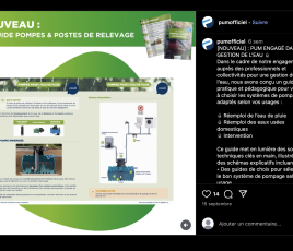 PUM, guide des pompes de relevage et systèmes de pompage - Septembre 2025.
