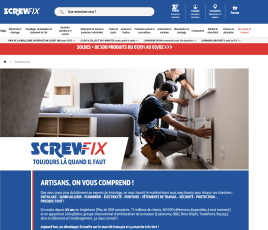 Site marchand de Screwfix France, home page.