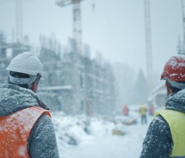 Chantier sous la neige