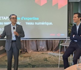Les dirigeants d'ETAP, filiale de Schneider Electric : Tanuj Khandelwal, Guillaume Horreard et Yohann Riffard