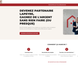 Lapeyre Apporteur, le nouveau service de prescription (artisans, architectes, syndics de copropriété, pros disposant d'un n° SIRET).