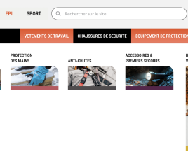 Site internet de Stéol, distributeur spécialisé en EPI et vêtements de travail professionnels.