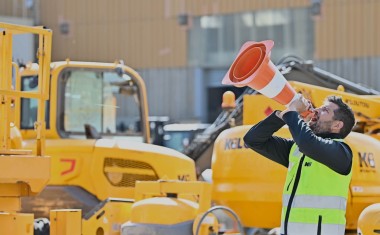 Parc de matériel de chantier dans une agence Kiloutou.