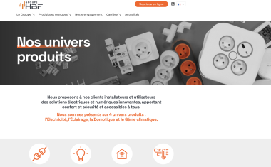 Homepage du site internet du groupe HBF.