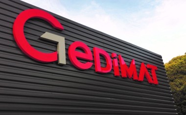 Nouveau logo de l'enseigne de matériaux Gedimat lancé en 2017