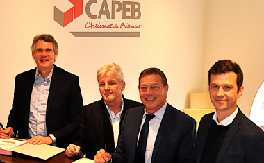Signature du partenariat entre la Capeb, Cédéo et Point.P (enseignes de Saint-Gobain Distribution Bâtiment France / SGDB France).