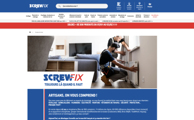 Site marchand de Screwfix France, home page.