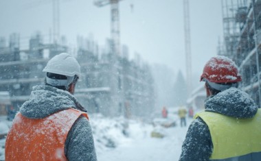 Chantier sous la neige