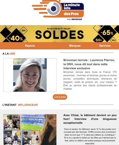 La minute info avec les pros, la newsletter de Bricoman