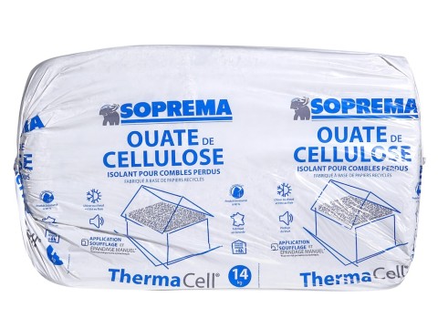 La Ouate de cellulose THERMACELL qui est un isolant thermoacoustique biosourcé pour les combles est fabriquée en Gironde