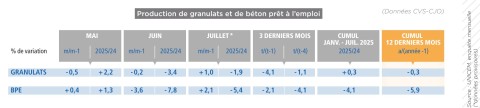 Résultats activité Granulats et BPE