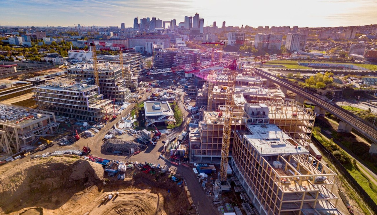 Arboretum construction bois campus bâtiments Nanterre
