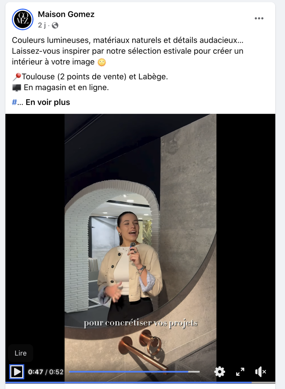 Compte Facebook de La Maison Gomez.