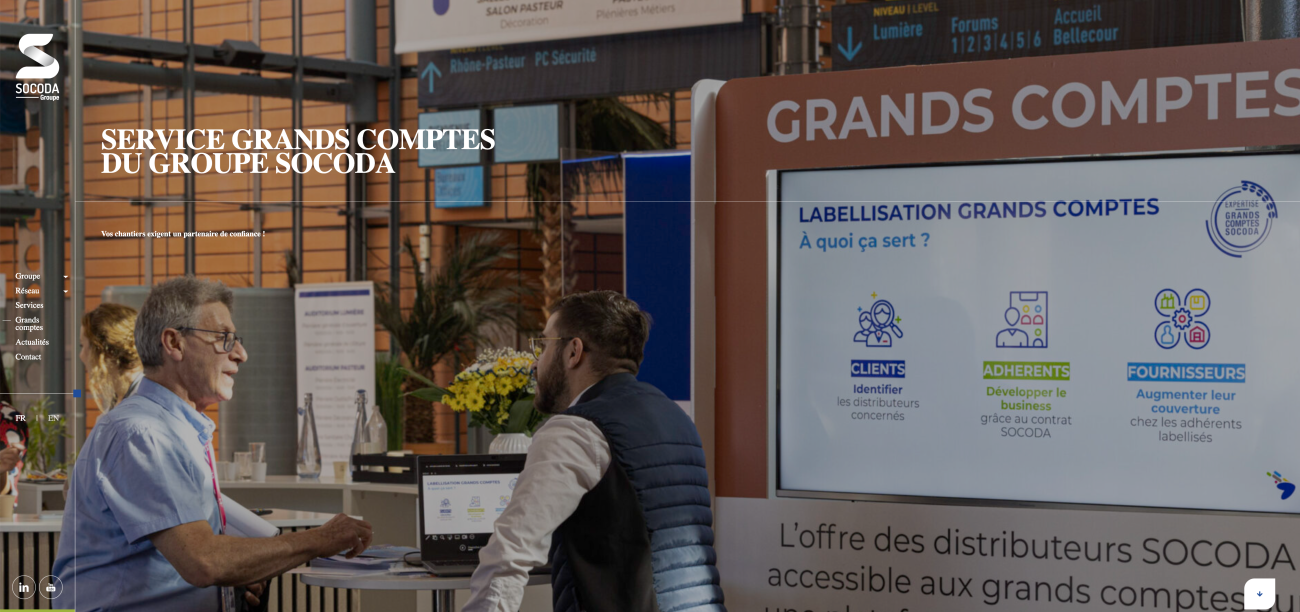 Site web de Socoda Grands Comptes.