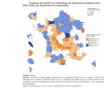 Etude Interstat 2022 - Taux de cambriolages 2020-2021 par département