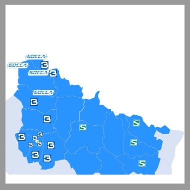 BME France - Implantations des agences TP.