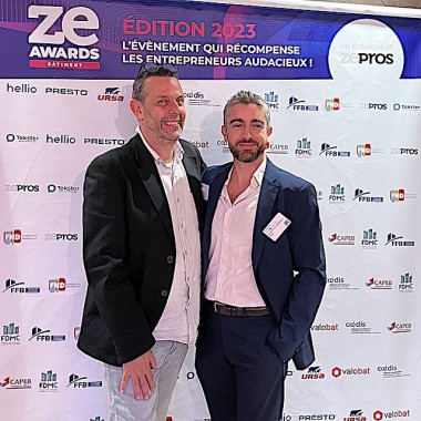 Romain Dondelinger lors des Ze Awards du bâtiment avec Denis Gentile