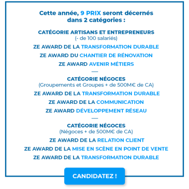 9 prix seront décernés lors de la 5e cérémonie des Ze Awards du Bâtiment