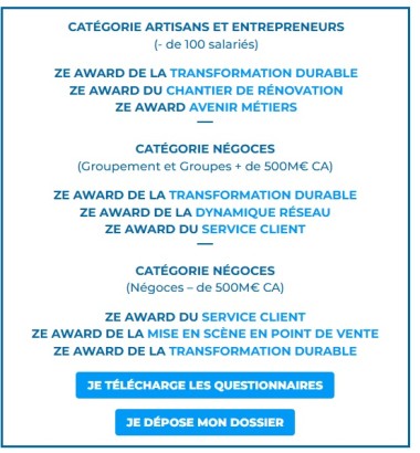 Awards Bati Catégorie candidature